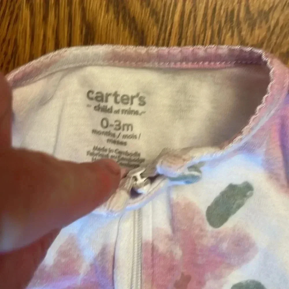 Carters pink floral onesie size 0-3M